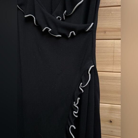 Y2K Vintage La Belle Size Medium White Ruffle Trim Sleeveless Dress Whimsigoth - Picture 3 of 11